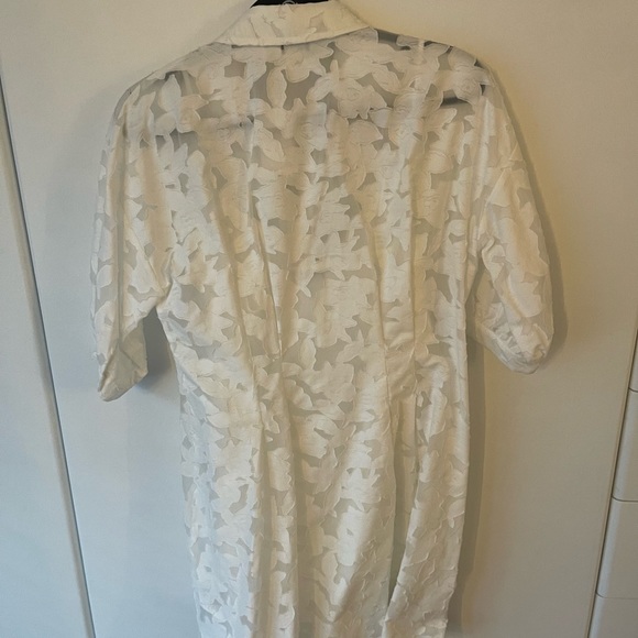 Club Monaco White Floral Pattern Dress - Picture 3 of 4
